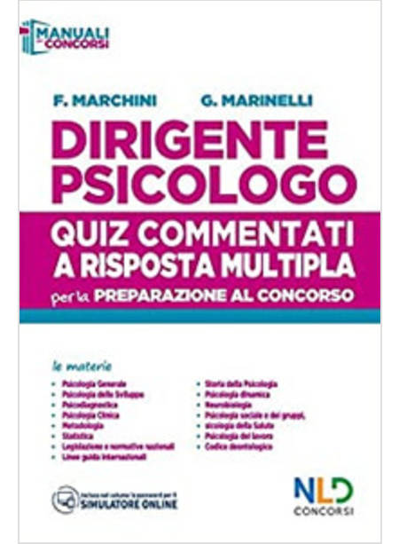 DIRIGENTE PSICOLOGO. QUIZ COMMENTATI A RISPOSTA MULTIPLA