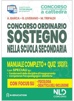 CONCORSO ORDINARIO SOSTEGNO NELLA SCUOLA SECONDARIA: MANUALE COMPLETO