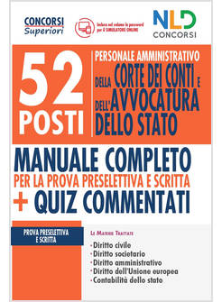 CONCORSO 52 POSTI PER PERSONALE AMMINISTRATIVO. CORTE DEI CONTI E AVVOCATURA