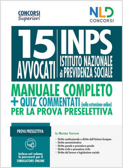 CONCORSO 15 AVVOCATI INPS. MANUALE COMPLETO PER IL CONCORSO + QUIZ