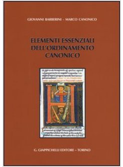 ELEMENTI ESSENZIALI DELL'ORDINAMENTO CANONICO