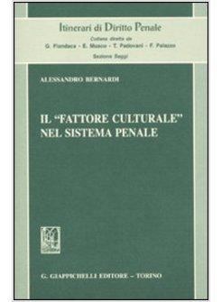 «FATTORE CULTURALE» NEL SISTEMA PENALE (IL)