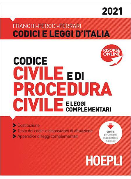 CODICE CIVILE E DI PROCEDURA CIVILE E LEGGI COMPLEMENTARI