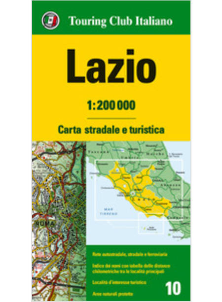 LAZIO 1:200.000. CARTA STRADALE E TURISTICA EDIZIONE MULTILINGUE