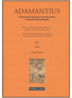ADAMANTIUS. NOTIZIARIO DEL GRUPPO ITALIANO DI RICERCA SU «ORIGENE E LA TRADIZION