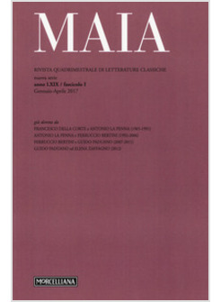 MAIA. RIVISTA DI LETTERATURE CLASSICHE (2017). VOL. 1