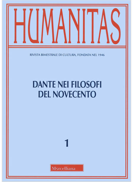 HUMANITAS 1/2021 DANTE NEI FILOSOFI DEL NOVECENTO