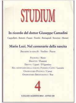 STUDIUM (2014). VOL. 4: LUGLIO-AGOSTO 2014 - ANNO 110