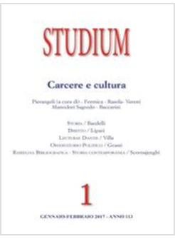 STUDIUM (2017). VOL. 1: CARCERE E CULTURA