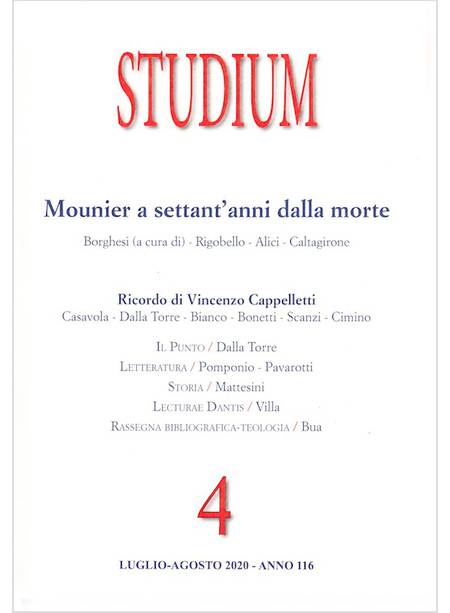 STUDIUM (2020). VOL. 4: MOUNIER A SETTANT'ANNI DALLA MORTE