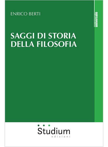 SAGGI DI STORIA DELLA FILOSOFIA