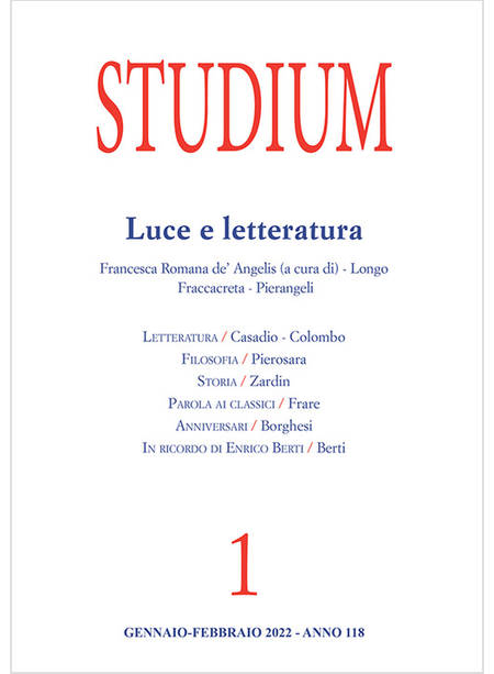 STUDIUM LUCE E LETTERATURA GENNAIO FEBBRAIO 2022