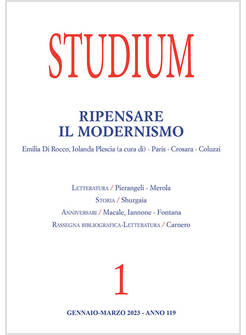 STUDIUM RIPENSARE IL MODERNISMO 1 GENNAIO - MARZO 2023