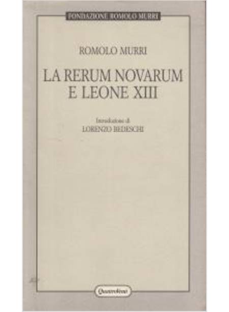 RERUM NOVARUM E LEONE XIII (LA)