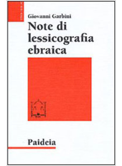 NOTE DI LESSICOGRAFIA EBRAICA