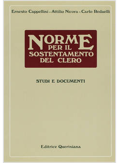NORME PER IL SOSTENTAMENTO DEL CLERO STUDI E DOCUMENTI