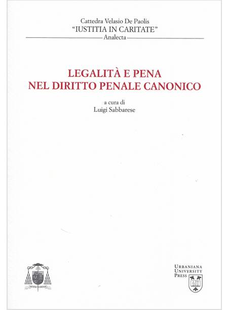 LEGALITA' E PENA NEL DIRITTO PENALE CANONICO