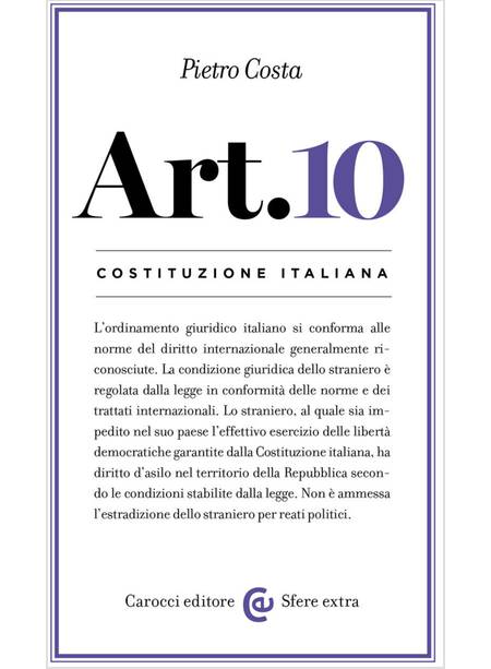 COSTITUZIONE ITALIANA: ARTICOLO 10
