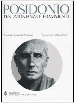 TESTIMONIANZE E FRAMMENTI TESTO GRECO E LATINO A FRONTE
