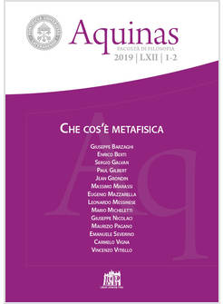 AQUINAS. RIVISTA INTERNAZIONALE DI FILOSOFIA (2019). VOL. 1-2: CHE COS'E' METAFI