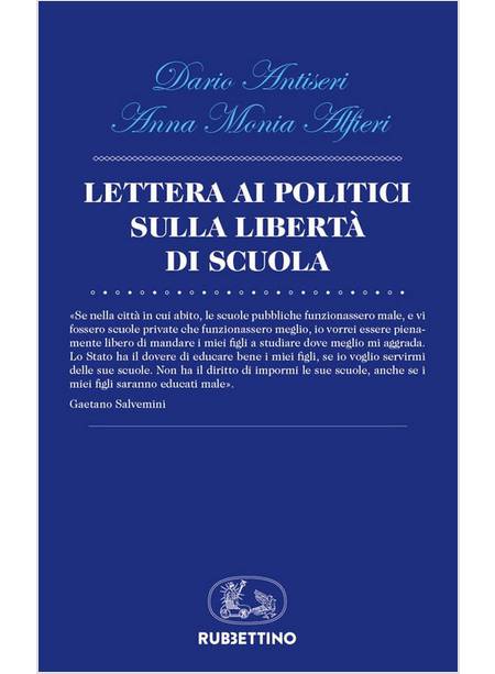 LETTERA AI POLITICI SULLA LIBERTA' DI SCUOLA