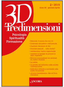 TREDIMENSIONI. PSICOLOGIA, SPIRITUALITA', FORMAZIONE (2016). VOL. 2