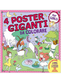 4 POSTER GIGANTI  DA COLORARE FOR GIRLS