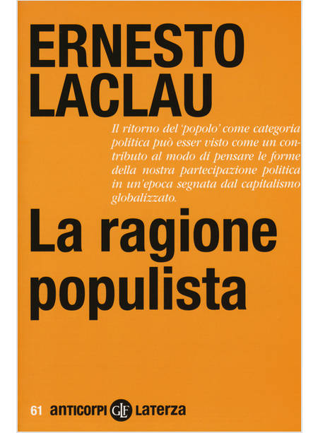 LA RAGIONE POPULISTA