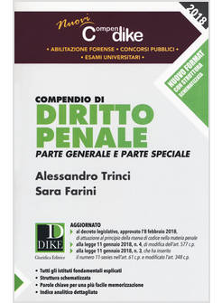 COMPENDIO DI DIRITTO PENALE PARTE GENERALE E SPECIALE. EDIZ. MINORE