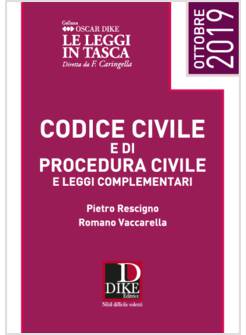 CODICE CIVILE E DI PROCEDURA CIVILE E LEGGI COMPLEMENTARI POCKET 2019