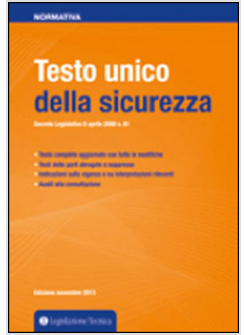 TESTO UNICO DELLA SICUREZZA