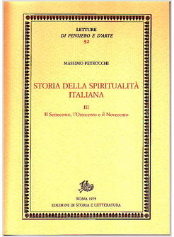 STORIA DELLA SPIRITUALITA' ITALIANA III
