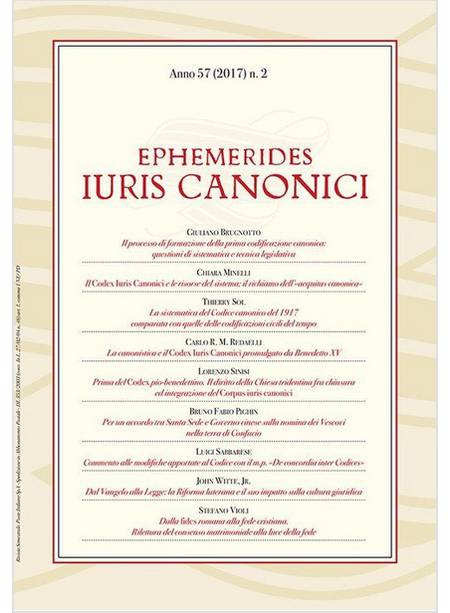 EPHEMERIDES IURIS CANONICI (2017). VOL. 2
