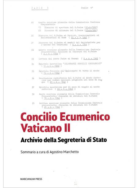 CONCILIO ECUMENICO VATICANO II ARCHIVIO DELLA SEGRETERIA DI STATO