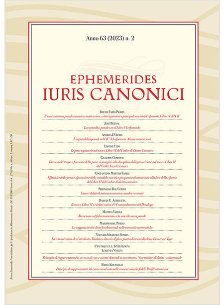 EPHEMERIDES IURIS CANONICI (2023). VOL. 2