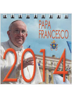 CALENDARIO CM 8 X 8 PAPA FRANCESCO SFONDO AZZURRO 2014