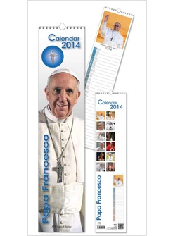 CALENDARIO CM 11 X 49 PAPA FRANCESCO SCRITTA BLUE CON CROCE PETTORALE INCLUSA
