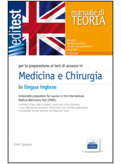 EDITEST 1-2. MANUALE MEDICINA E CHIRURGIA. EDIZ. INGLESE