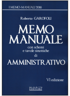 MEMO MANUALE CON SCHEMI E TAVOLE SINOTTICHE DI AMMINISTRATIVO