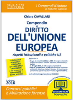 COMPENDIO DI DIRITTO DELL'UNIONE EUROPEA. ASPETTI ISTITUZIONALI E POLITICHE UE