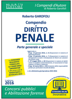 COMPENDIO DI DIRITTO PENALE. PARTE GENERALE E SPECIALE. CON ESPANSIONE ONLINE