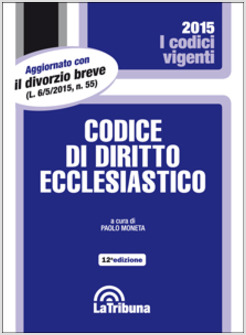 CODICE DI DIRITTO ECCLESIASTICO XII EDIZIONE