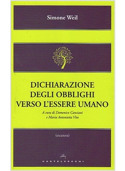 DICHIARAZIONE DEGLI OBBLIGHI VERSO L'ESSERE UMANO