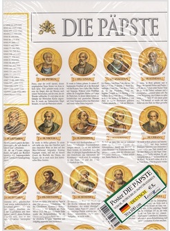 POSTER I PAPI DA SAN PIETRO A PAPA FRANCESCO CM 70 X 100 EDIZ. TEDESCA