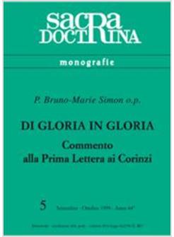 DI GLORIA IN GLORIA COMMENTO ALLA PRIMA LETTERA AI CORINTI
