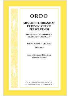ORDO MISSAE CELEBRANDAE ET DIVINI OFFICII PERSOLVENDI 2021-2022