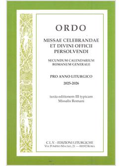 ORDO MISSAE CELEBRANDAE ET DIVINI OFFICI PERSOLVENDI 2025-2026