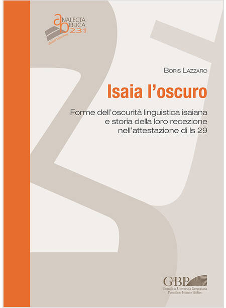 ISAIA L'OSCURO. FORME DELL'OSCURITA' LINGUISTICA ISAIANA