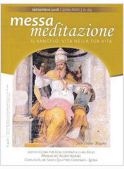 MESSA MEDITAZIONE SETTEMBRE 2018