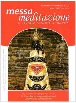 MESSA MEDITAZIONE NOVEMBRE DICEMBRE 2023